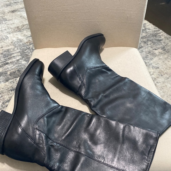 NATURALIZER Leather Black Tall womens boots 9 13” fit 4u system 9m - Picture 8 of 14